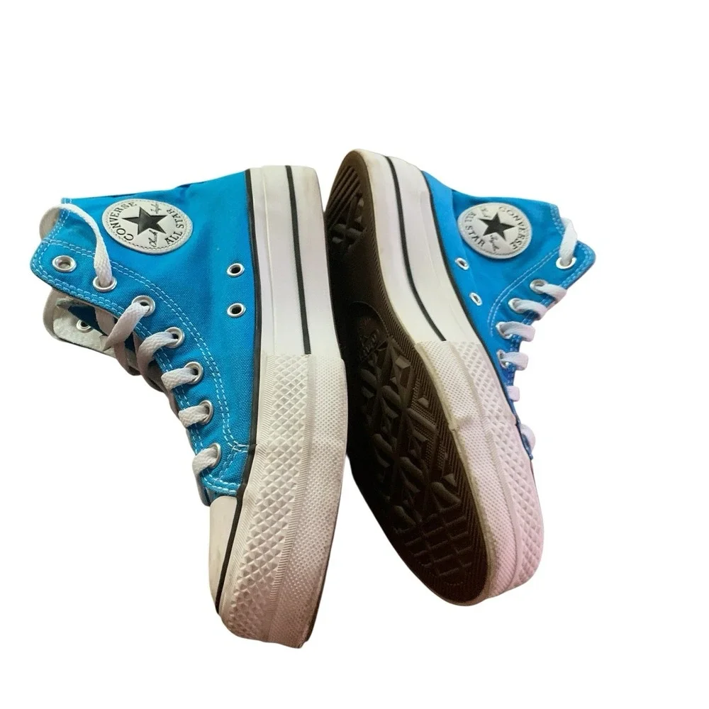 Converse Blue High Top Platform Sneakers